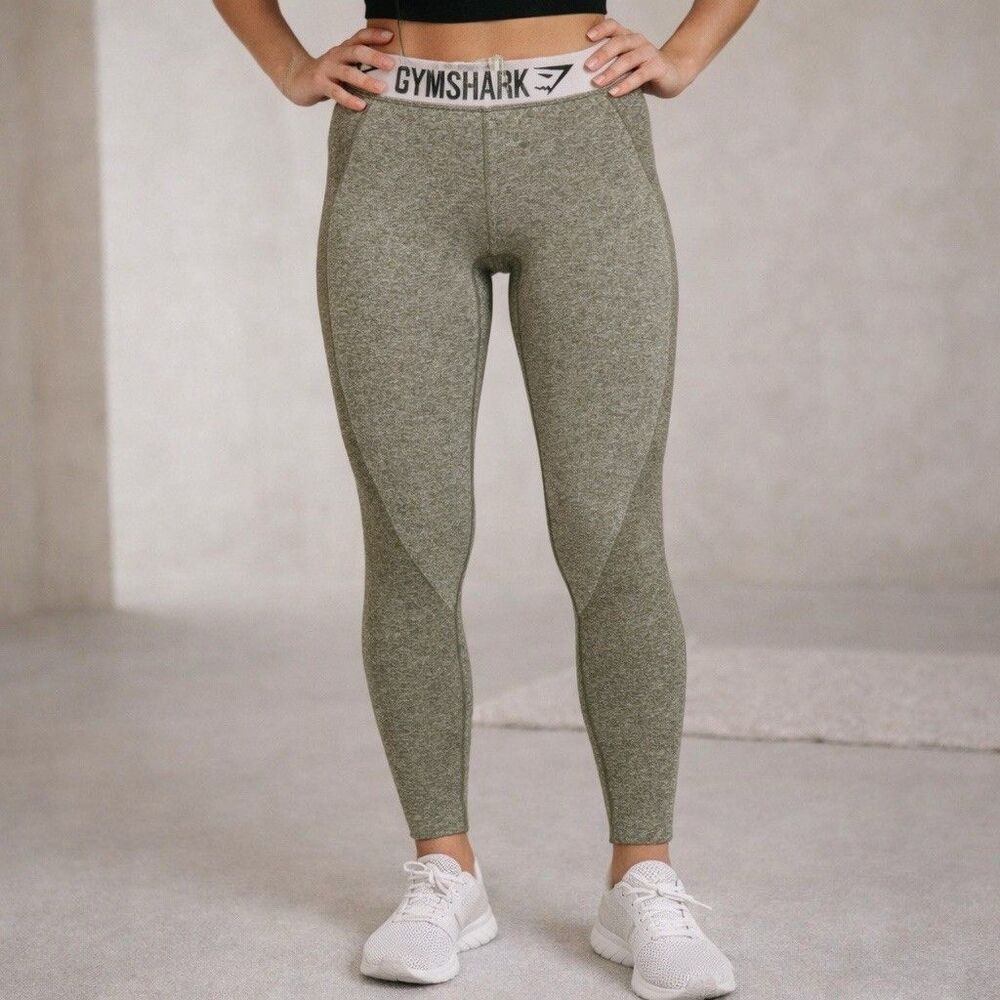 Gymshark Seamless Leggings Women Small Olive High Waist Athletic Gym Workout